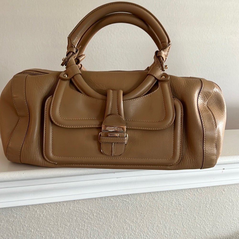 Jimmy Choo Caramel Leather Tahula Hillary Doctor Bag
